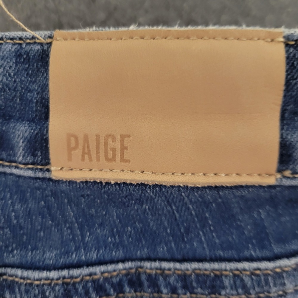 Paige Womens Skinny Distressed Jeans Medium Wash Raw Hem Size 27 - Picture 8 of 12